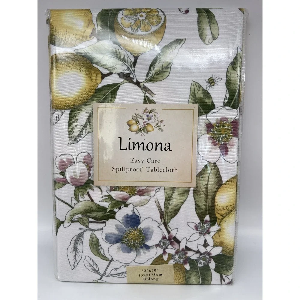 New Benson Mills Tablecloth Limona Lemons Oblong 52